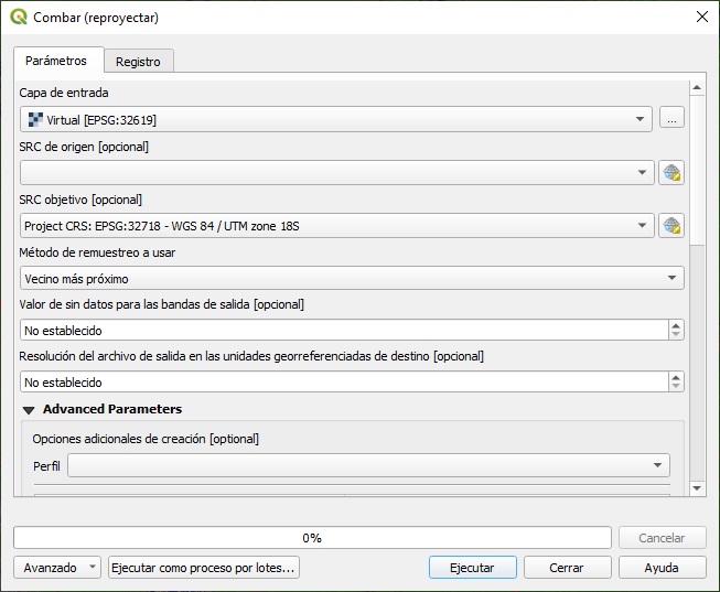 Reproyección UTM en QGIS